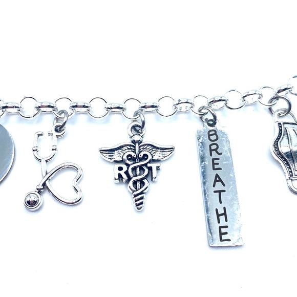 Respiratory Therapist Charm Bracelet RT - Picture 5 of 7